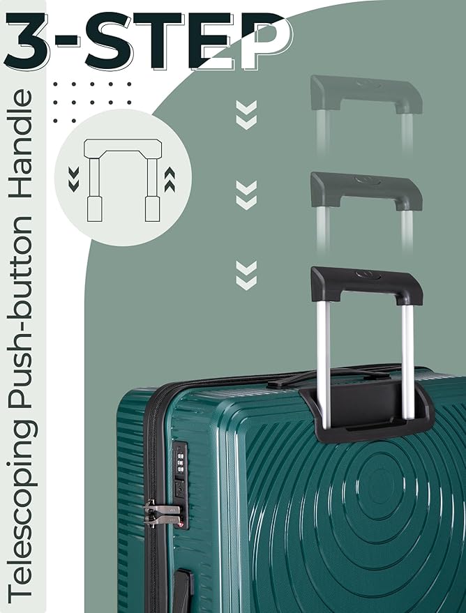 Luggage Sets 5 Piece, Suitcases with Wheels, Hardshell Suitcase Set, PP Carry on Luggage Set with TSA Lock, Travel Luggage