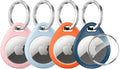 UNBREAKcable Holder for Apple AirTag - 4 Pack [Fit Tightly Design] [Easy to Install] [Hold Air Tag Securely] Waterproof TPU Shell Protective Case with All Metal Keychain Key Ring Clip