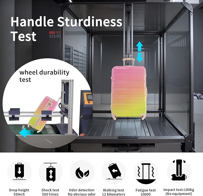 Merax Luggage Sets 3 Piece, Hardside Expandable Suitcase Set with Spinner Wheels, Lightweight Gradient Color Luggage 20+24+28 IN,Gradient Pink