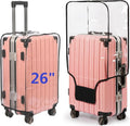 Clear PVC Suitcase Cover Protectors, Thicken Wheeled Luggage Cover Waterproof, Dustproof, Transparent (26")