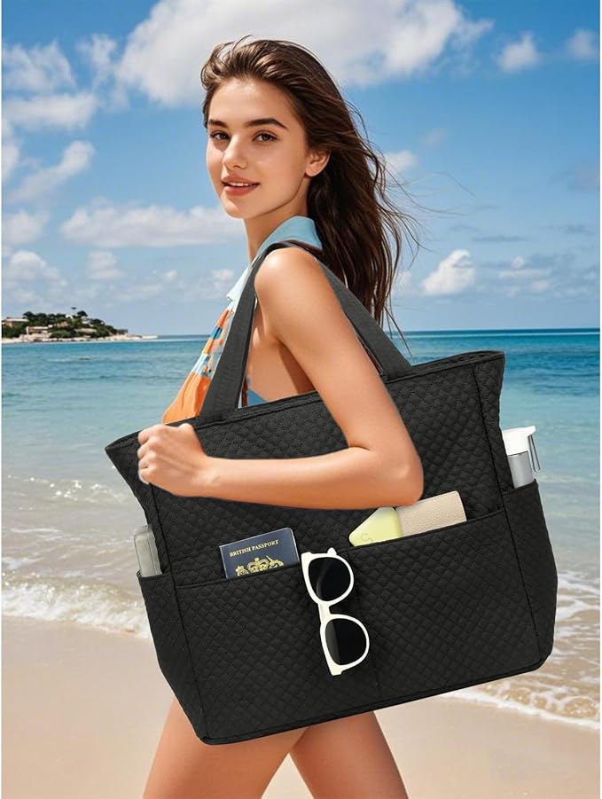 Beach Pool Bags Tote for Women Ladies Large Gym Tote Carry On Bag With Wet Compartment for Weekender Travel Waterproof