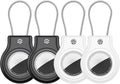 Waterproof Airtag Holder,4 Pack Airtag Case with Secure Lock,Airtags Keychain for Air tag,Anti-Lost Protective Case Air tags Accessories for GPS Tracker Luggage,Key,Pet-Black/Black/White/White