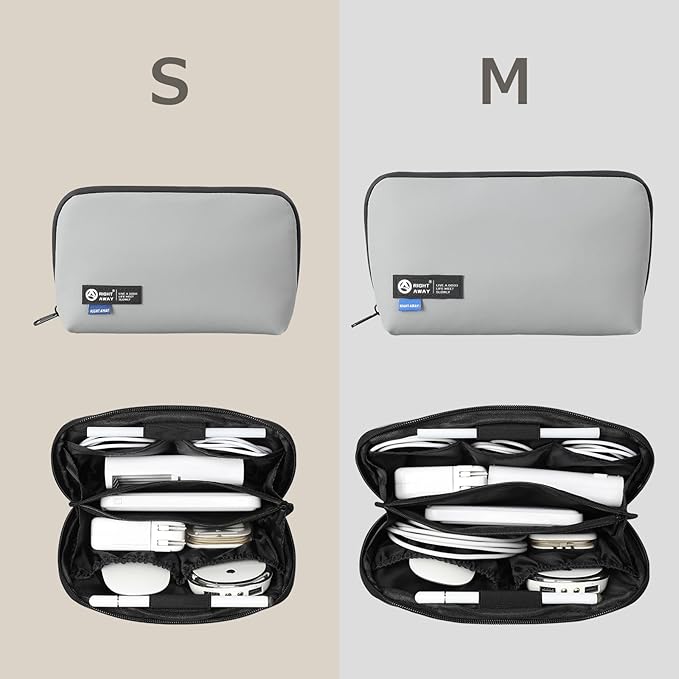 RIGHT AWAY Electronic Organizer,Waterproof Travel Accessories Storage, Tech Pouch for Cord, Power bank, Airpods, Daily Items