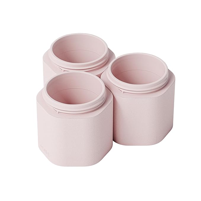 Cadence Extender - Add On to Any Flex Magnetic Containers with Lids,Extension to Travel Bottles for Toiletries - Carry On Travel Essentials For Women/Men - Adds Additional 1.43 fl oz - 3pk, Petal