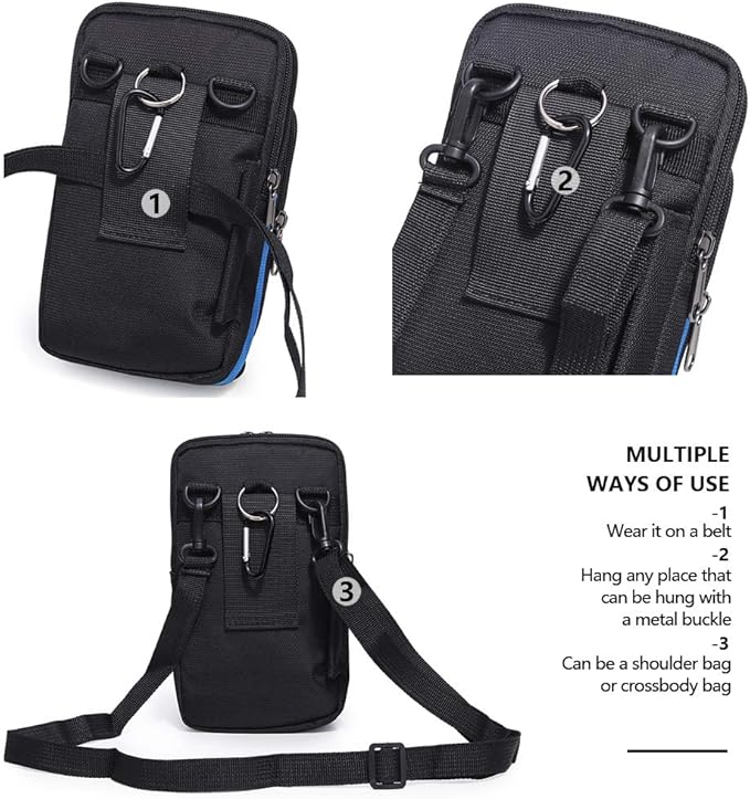 Water-Resistant Oxford Fabric Multifunction Smart Phone Bag /Case, One Shoulder Waist Bag Diagonal Outdoor Cross Bag
