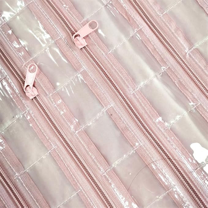 Travel Jewelry Roll Bag Portable Organizer Pouch With Grids&PVC Cover Storage Bags for Necklace, Bracelet, Bracelet,Ring, Badge, Pendant