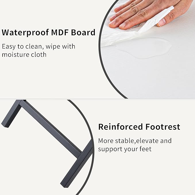 Foldable TV Trays, Small Folding Table, TV Trays Set of 2, TV Dinner Tray, Side Table for Bed, Couch, Portable Easy to Move, White