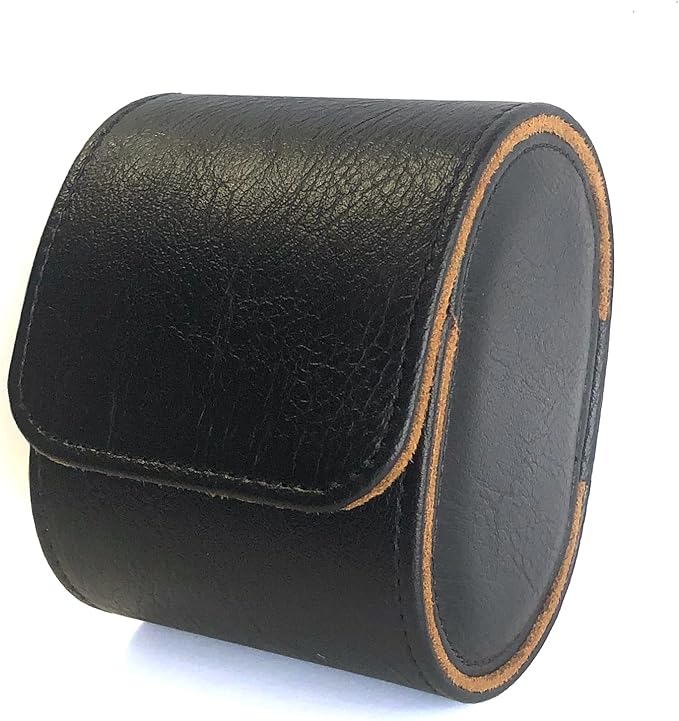 Longjet Watch Roll Travel Case for Men Portable Watches Organizer Box with Removable Velvet Pillow Holder (1 Slot Black)