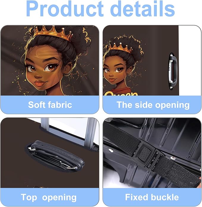Luggage Cover Washable Suitcase Protector Anti-scratch Suitcase cover Fits 20-34 Inch Luggage (Girl-5, XL(32-34inch suitcase))
