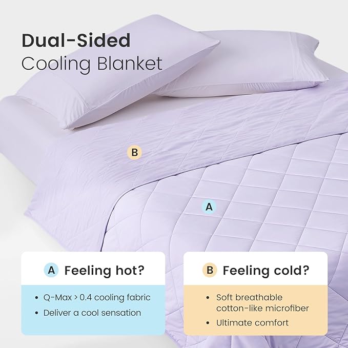 Cozy Bliss Cooling Blanket for Hot Sleepers, Q-Max 0.4 Cooling Comfort King Size, Cold Blankets for Night Sweats Sleeping, Ultra-Cool Lightweight Breathable Summer Blanket for Bed