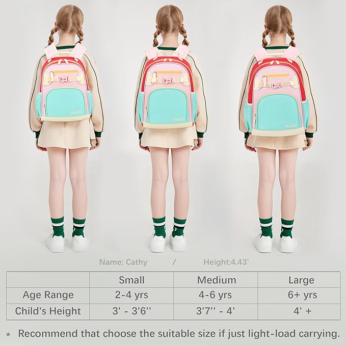Cute Mini Toddler Backpacks for Girls 2-4 Little Kids Backpack preschool Bookbag (Aqua Pink Red)