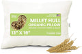Bean Products Travel Bed Pillow for Sleeping – Organic Millet Fill with Organic Cotton Fabric, Soft Toddler Head Pillow – Eco-Friendly, Breathable, and Durable Sleep Aid, Made in The USA, 13" x 18"
