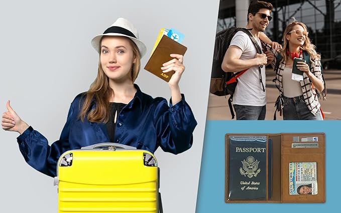 Personalized Monogrammed Antique Saddle Leather RFID Passport Wallet