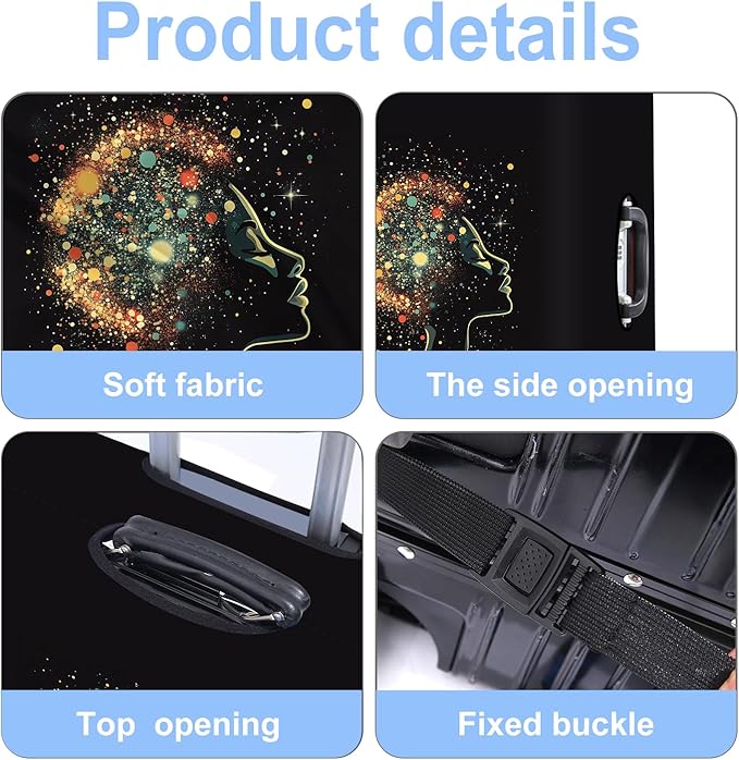 Luggage Cover Washable Suitcase Protector Anti-scratch Suitcase cover Fits 20-34 Inch Luggage (Girl-7, S(20-22inch suitcase))