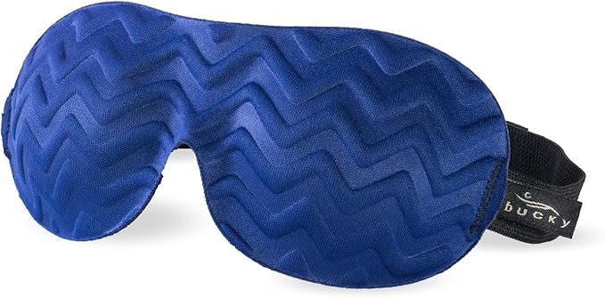 Bucky Ultralight Travel & Sleep Chevron Eye Mask, Navy, One Size