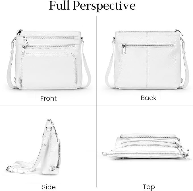 befen Genuine Leather Crossbody Bags for Women, Lightweight Medium Anti-Theft Shoulder Purse with Built in RFID Wallet