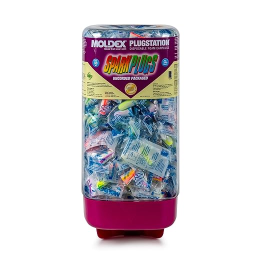 Moldex SparkPlugs PlugStation Uncorded Disposable Foam Earplug Dispenser 6605, NRR 33dB