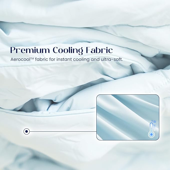 Dream Valley® Outlast® Deepsleep Cooling Comforter, Twin Size, NASA-Grade Space Technology Cooling Blanket for Hot Sleepers Night Sweats, Q-Max > 0.45 Aerocool™ Breathable, Dream Blue, 68"x90"