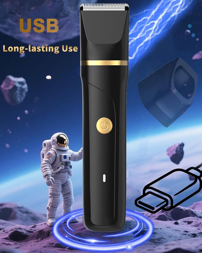 AREYZIN Body Hair Trimmer Men: Manscape 3 in 1 Electric Razor, Hair Trimmer for Body Groomer,Beard, Nose/Ear Hair,USB-C Replaceable Dock Ceramic Blade Heads,Christmas Gifts for Men