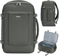 ECOHUB Travel Backpack for Men Women, Carry on Backpack with USB Charging Hole, Spirit Airlines Personal Item Bag Flight Approved, 15.6 Inch Laptop Backpack with Anti Theft Pockets, 30L, Grey Green