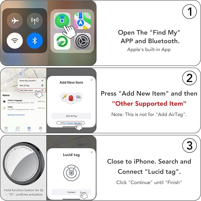 2025 New [Apple MFi Certified] (iOS Only) Air Tracker Tags-4 Pack, Bluetooth Tracker for Apple Find My, Replaceable Battery, Key Finder and Item Locator Smart Tag for Keys, Bags, Luggage, Pets, Wallet