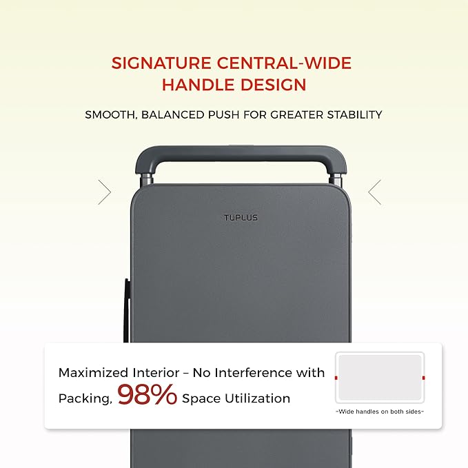 TUPLUS 20” Carry-On Hardside Luggage Lightweight ABS Travel Suitcase with Wide Handle Spinner Wheels TSA Combination Lock, Balance Series 2.0, Stone Grey