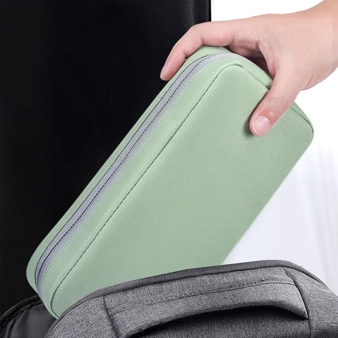 imComor Universal Electronics Accessories Case Bag, 2-Pack Portable Soft Carrying Case Bag Pouch Wire Cable Organizer for Hard Drive, Power Adapter, Laptop Mouse, Cosmetics Kit, Small+Big-Mint Green