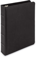 Samsill Vintage Leather Mini 3 Ring Binder 1 Inch Round Ring (Holds 200 Sheets), 5.5 x 8.5 Inch Documents, Professional Organizer, Planner, Notebook, Black
