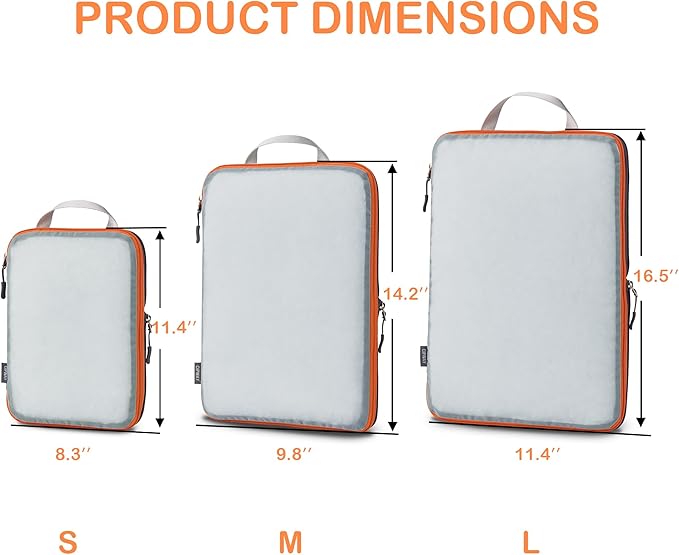 Cipway Mesh Compression Packing Cubes, Ultralight See Through Luggage Organizer Bags, Travel Essentials for Carry on Suitcase （3Pcs,Grey）