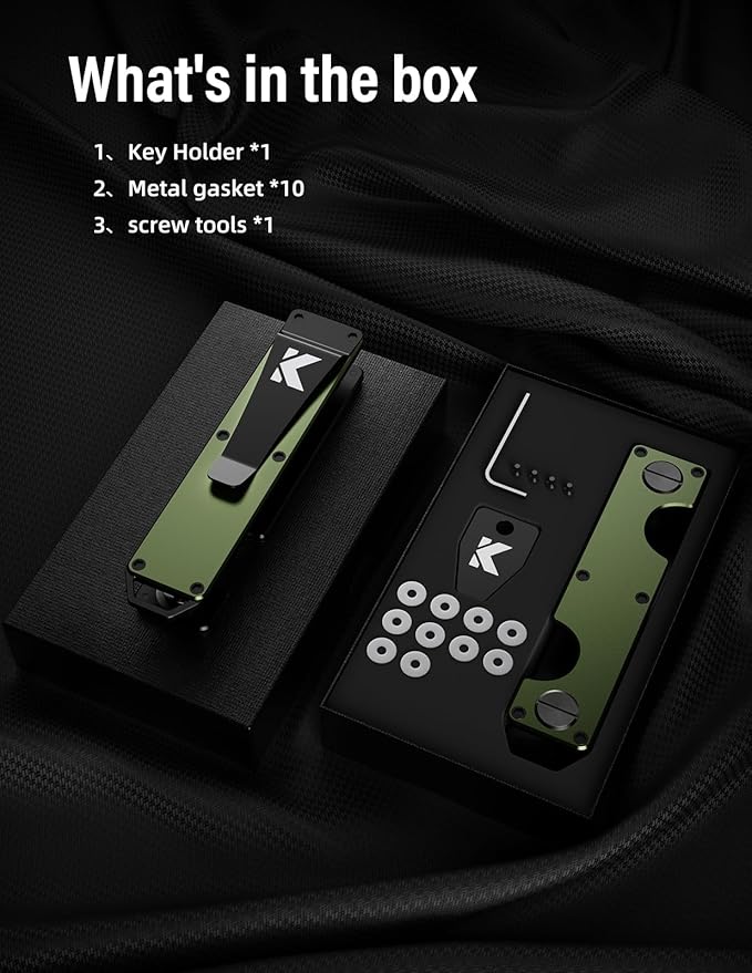Key Organizer Key Holder Compact Key Case Minimalist Metal Key Chain Key Holder for Keychain Secures 8-10 Keys EDC