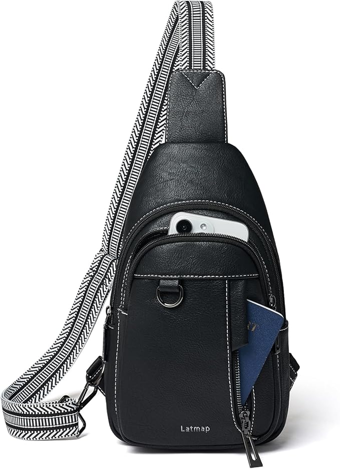 7L Sling Bag for Women Men Leather Small Sling Backpack Daypack Anti Theft Fanny Pack Crossbody Purse Travel