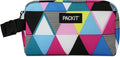 PackIt Freezable Snack Box, Triangle Stripes, Built with ECOFREEZE Technology, Collapsible, Reusable, Zip Closure with Buckle Handle, Great for All Ages and Fresh Snacks on the go
