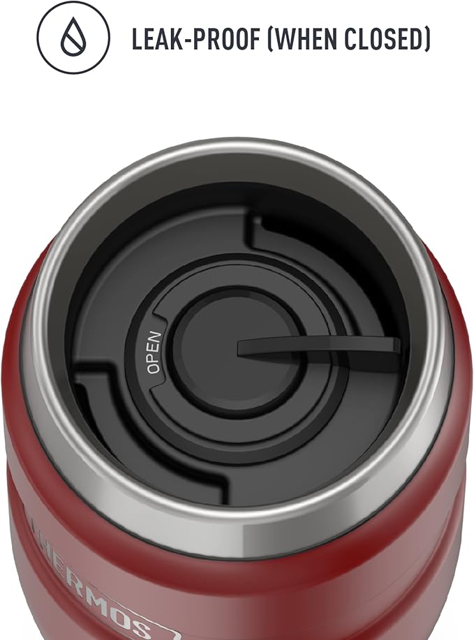 THERMOS Stainless King Vacuum-Insulated Travel Tumbler, 16 Ounce, Rustic Red (Pack of 4)