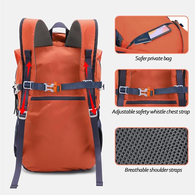 Seektop 20L Ultra Lightweight Waterproof Hiking Backpack Small Outdoor Foldable Day Pack for Women Men