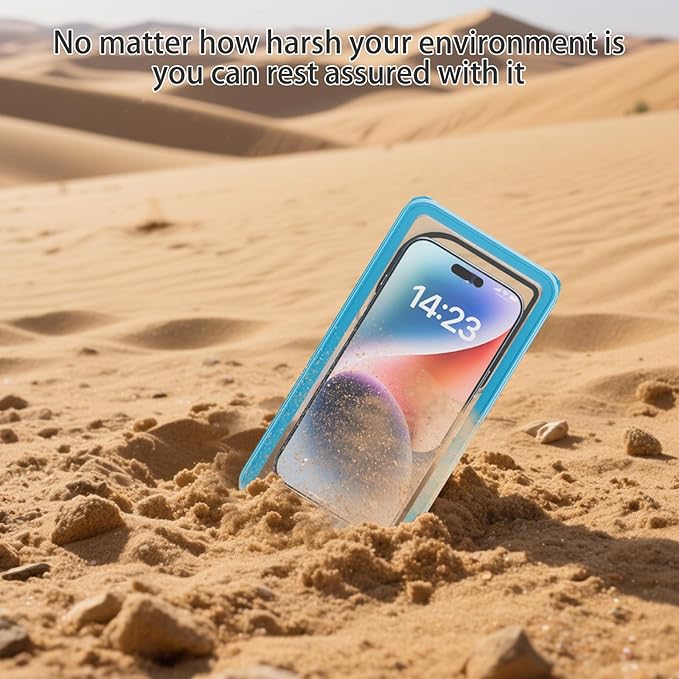Waterproof Phone Pouch 7.5'',IPX8 Waterproof Floating Phone Case/Bag with Lanyard for Snorkeling with Unterwater Touch/Photo for iPhone 16/15/14/13 Pro Max Samsung Galaxy S25 Ultra-Blue