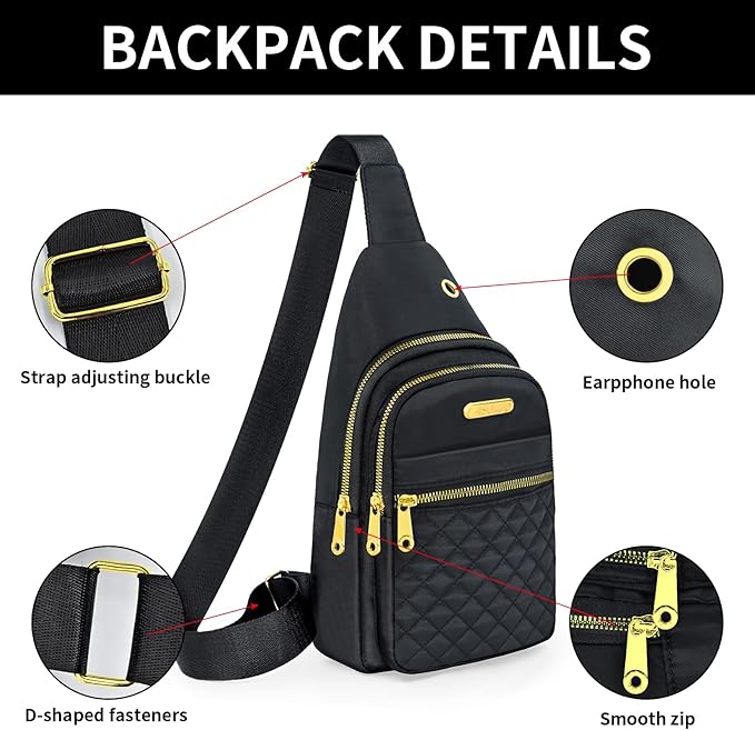 Small Sling Bag For Women Men Casual Crossbody Sling Backpack