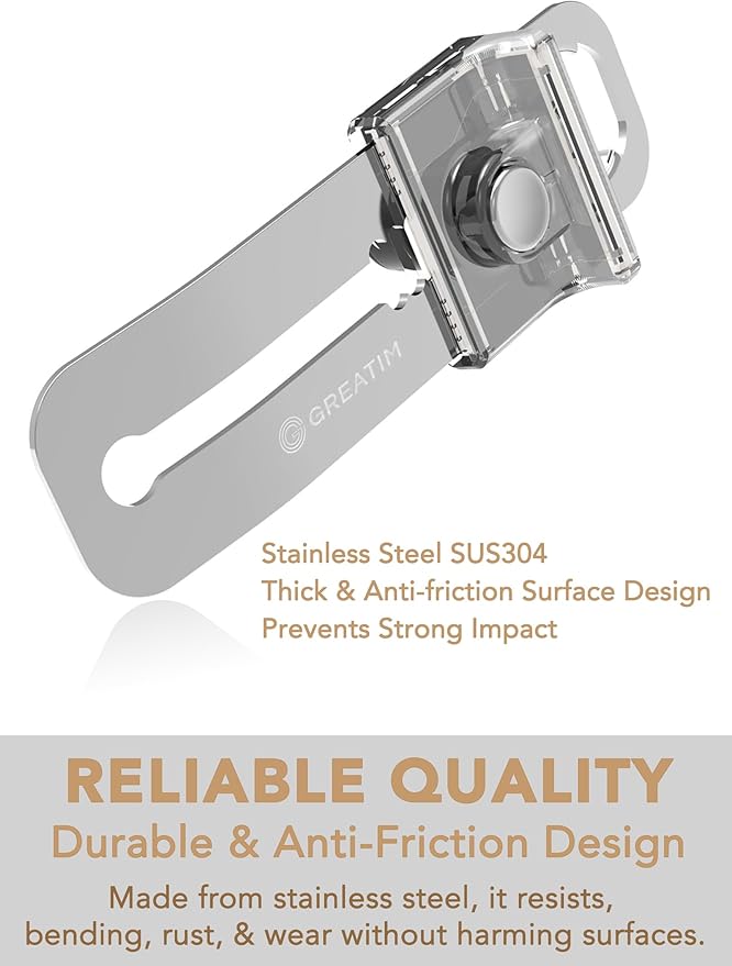 Greatim Portable Door Lock for Travel Hotel Safety, Stainless Steel Security Lock, Compact Safety Lock for Room Door, Universal Portable Travel Door Lock for Room Security