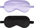 2Pack Silk Sleep Mask,IEKEODI Eye Mask for Sleeping，Elastic Blackout Eye Mask & Blindfold for Full Night's Sleep,Travel and Nap(Black+Purple)