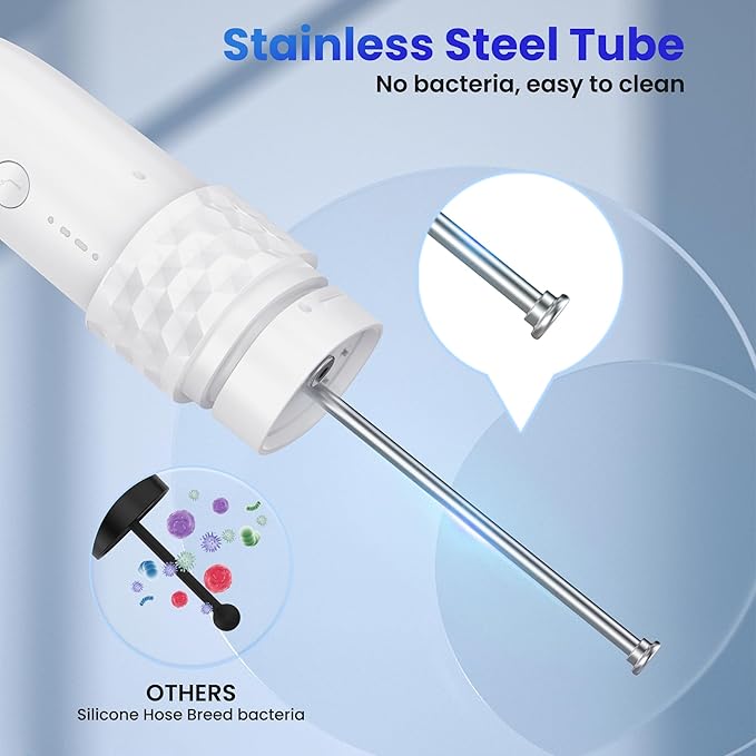 Portable Water flosser with Electric Toothbrush, 2 in 1 Teeth Cleaning Kit, Electric Toothbrush and flosser Combo, Water Flosser for Travel and Home (White)