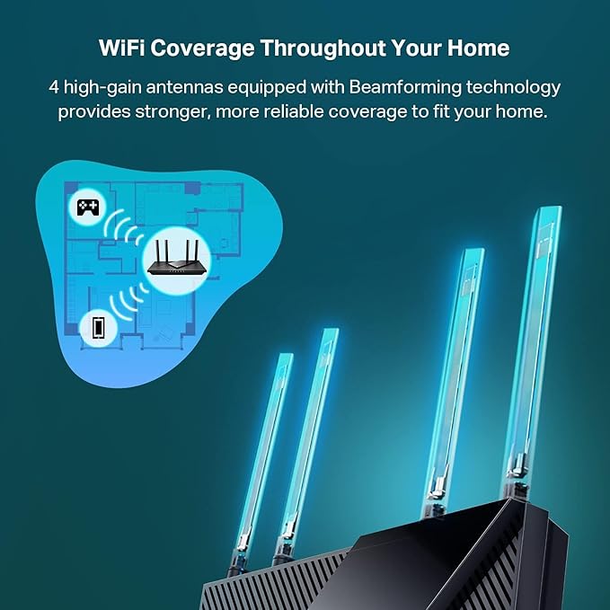 TP-Link Dual-Band AX3000 Wi-Fi 6 Router Archer AX55 | Wireless Gigabit Internet Router for Home | EasyMesh Compatible | VPN Clients & Server | HomeShield, OFDMA, MU-MIMO | USB 3.0 | Secure by Design