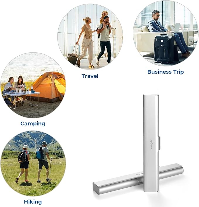 2 Pack Aluminum Toothbrush Travel Case, Portable Travel Toothbrush Holder, Durable Manual Toothbrush Box Container for Traveling, Bathroom, Camping, Business Trip