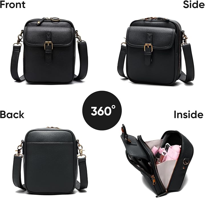 1060 Leather Crossbody Bags for Women Anti-Theft Vegan Purse with Card Slots, Travel Shoulder Bag, Waterproof Crossbody Purse