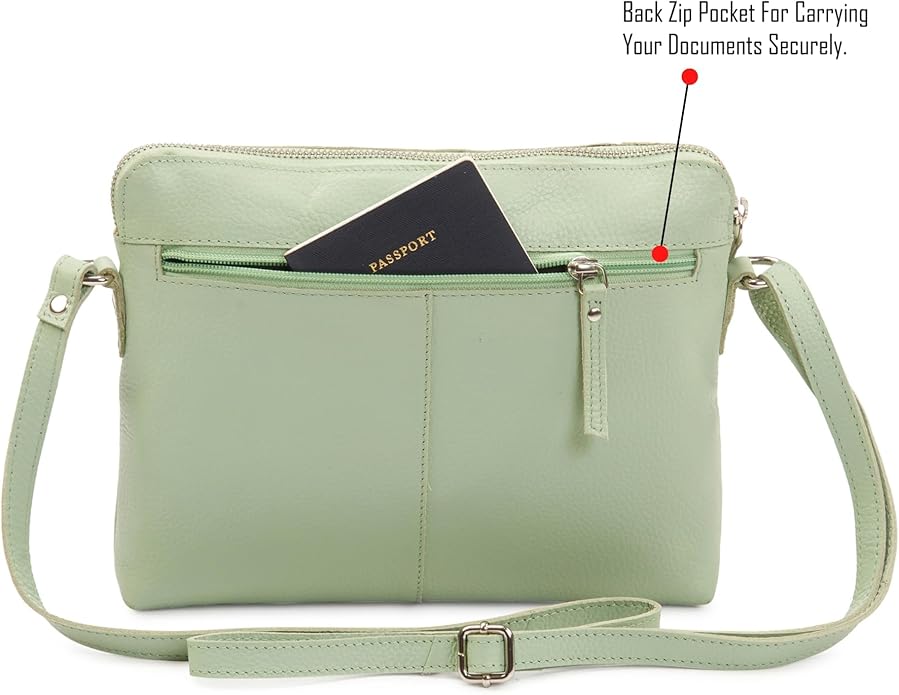 Wise Owl Accessories Small Soft Pebbled Real Leather Crossbody Handbags Purses Sling Crossover Shoulder Bag