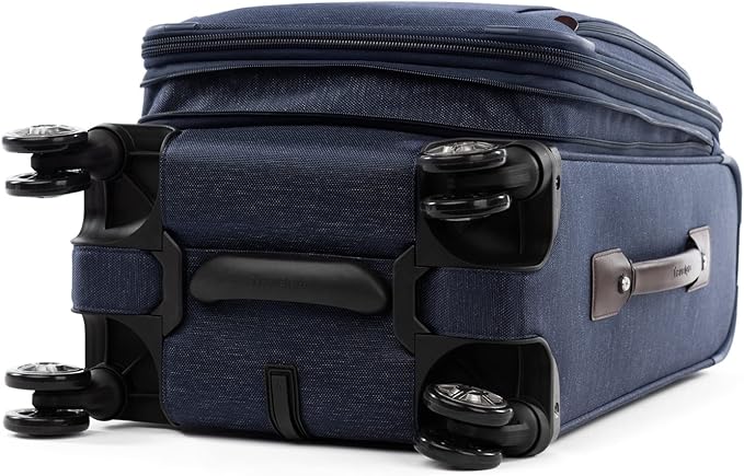Travelpro Platinum Elite Softside Expandable Carry on Luggage, 8 Wheel Spinner Suitcase, USB Port, Laptop and Tablet Sleeves, Men and Women, True Navy Blue, Carry On 20-Inch
