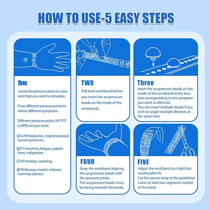 Motion Sickness Bracelets Sea Sickness Wristbands for Motion Sickness / Morning Sickness /Pregnancy Nausea Anti Nausea Wristband Acupressure Nausea Bands Motion Sickness Bands（3Pairs-Black+Bule+Pink）
