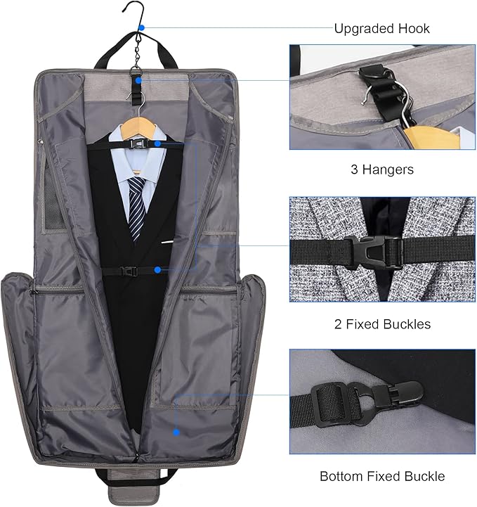 Modoker Suit Luggage Garment Bag with Shoulder Strap, Suit Carry on Bag Hanging Suitcase Garment Bags for Men Women Business Travel