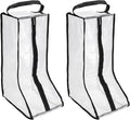 Boot Storage Bags [2PCS] - Plastic Tall Boot Carry Bags Clear Shoe Bags with Handle for Travel & Daily Use - [Black] Waterproof & DustProof Boot Bags for Cowboy Boots