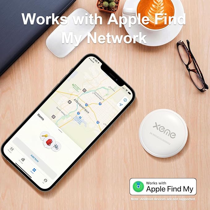 Key Finder, Bluetooth Tracker Locator Pairs with Apple Find My (iOS only), Item Locator Smart Tracker Tag for Keys/Luggage/Wallet, etc. (WHITE-2PCS)