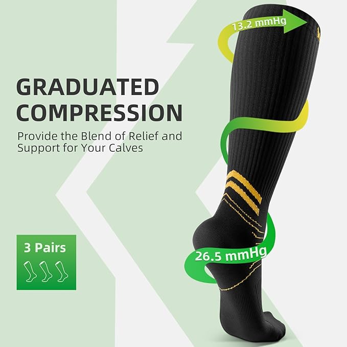 Compression Socks for Women Men 3 Pairs, Compression Stockings, Fragrance Flight Socks for Travelling Sitting