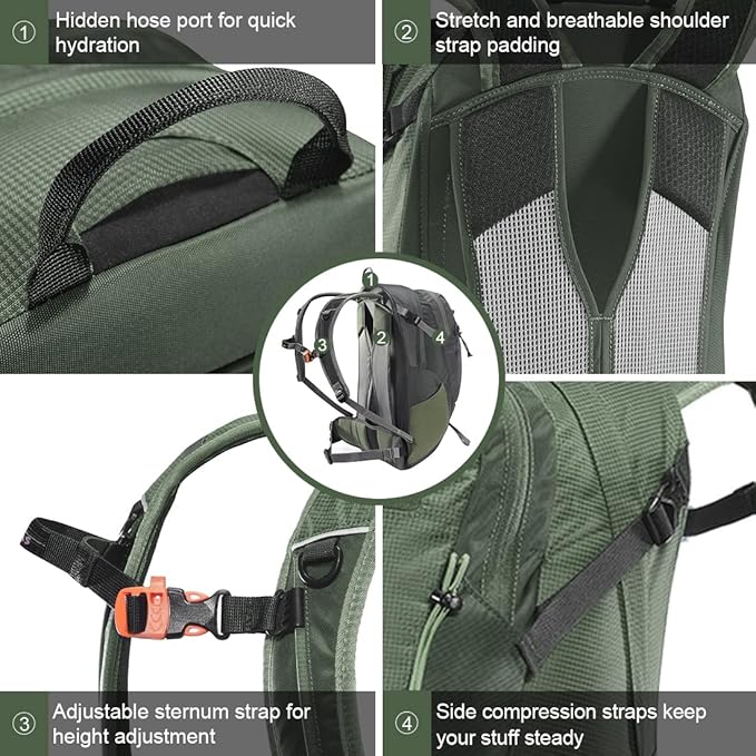 KAILAS Q-WIND II 28L Hiking Daypack Waterproof Lightweight Backpack with Rain Cover for Men Women Travel Outdoor